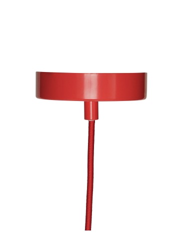 Suspension Lampe rotin Trapeze rouge/naturel