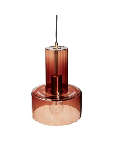 Suspension lampe verre ambre