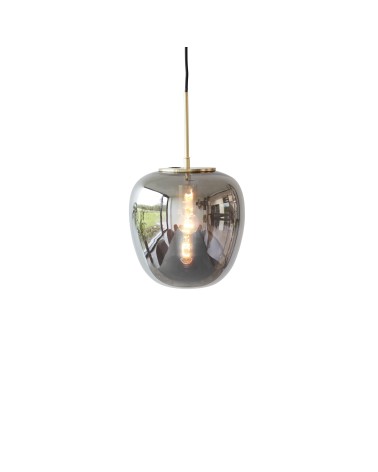 Suspension Verre Reflect pendule gris Diam 25cm