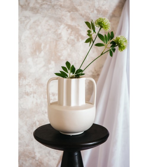 Vase grec blanc h22cm