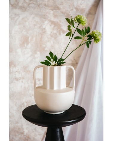 Vase grec blanc h22cm