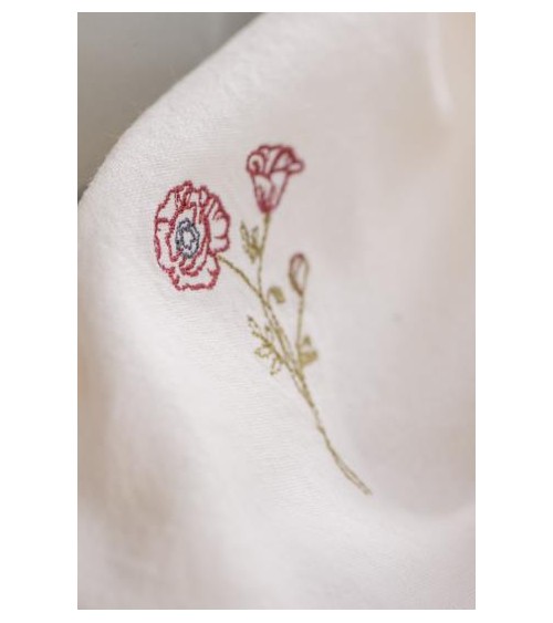 Serviette Flora crème au beurre fleur de coquelicot X4