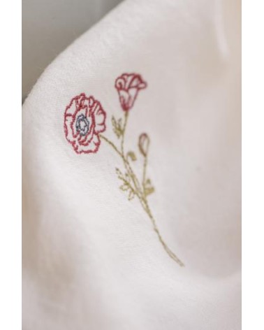 Serviette Flora crème au beurre fleur de coquelicot X4