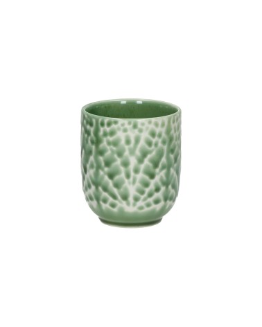 Gobelet LOTUS Diam7xh8cm porcelaine vert