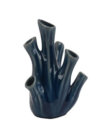 Vase 7 "branches" bleu