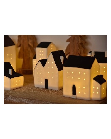 Maison toit noir LED 9.5 x7.7x11cm 