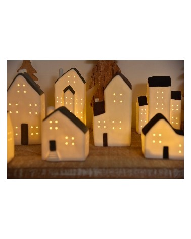 Maison toit noir LED 9.5 x7.7x11cm 