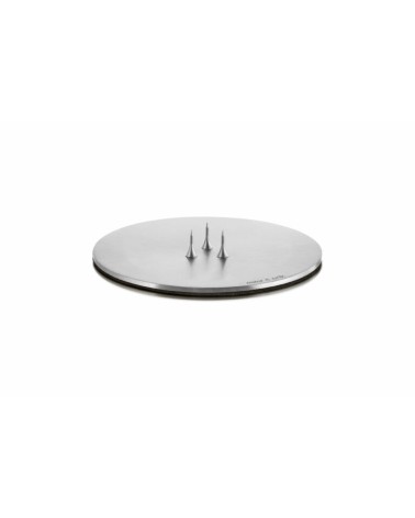 Bougeoir E&E plate 9cm Argent mat