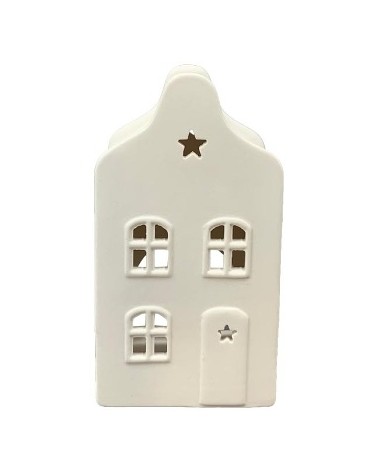 Maison photophore Blanche porcelaine 5x4x9.5cm