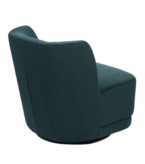 Fauteuil Berny pivotant velours cotelé Bleu pétrole