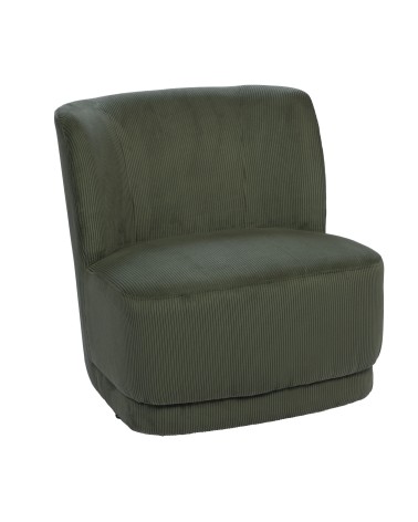 Fauteuil Berny pivotant velours cotelé Vert