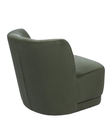 Fauteuil Berny pivotant velours cotelé Vert