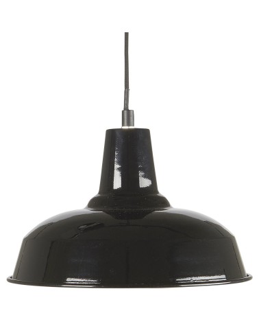 Suspension Lampe Noire Int. blanc