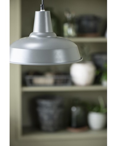 Suspension Lampe Grise Int. blanc