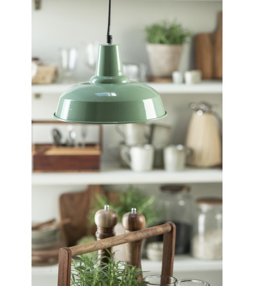 Suspension Lampe Verte Int. blanc