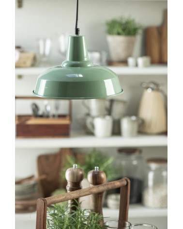 Suspension Lampe Verte Int. blanc