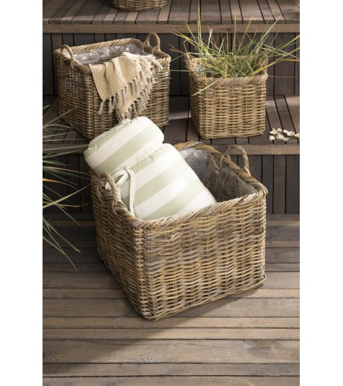 Panier Rotin carré pour plantes S