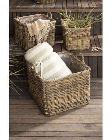 Panier Rotin carré pour plantes S